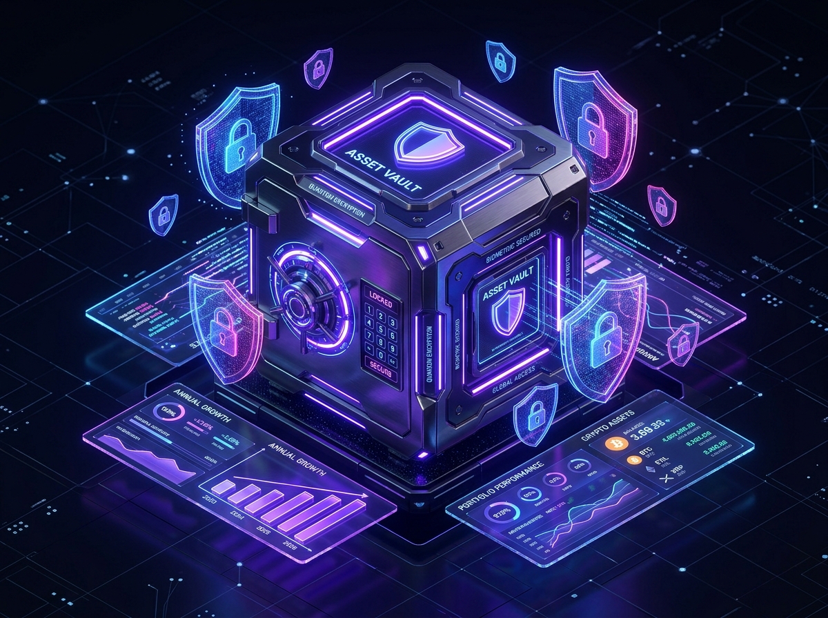 Digital Security Vault 3D Illustration
